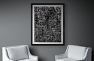 cityscape art on office wall